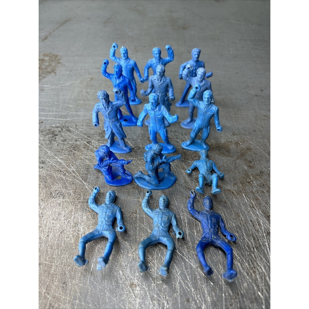 Lot Of 15 Vintage MPC TOY‎ SOLDIERS RING HANDS BLUE 1960'S Figures Plastic